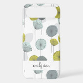 Retro Green Poppies Flowers Pattern Case-Mate iPhone Case (Back)