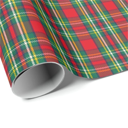Retro Green Red Christmas Plaid Pattern Holiday Wrapping Paper