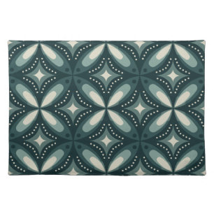 retro green shapes cloth placemat