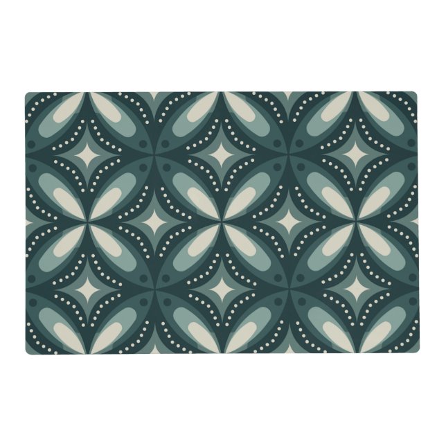 retro green shapes placemat (Front)