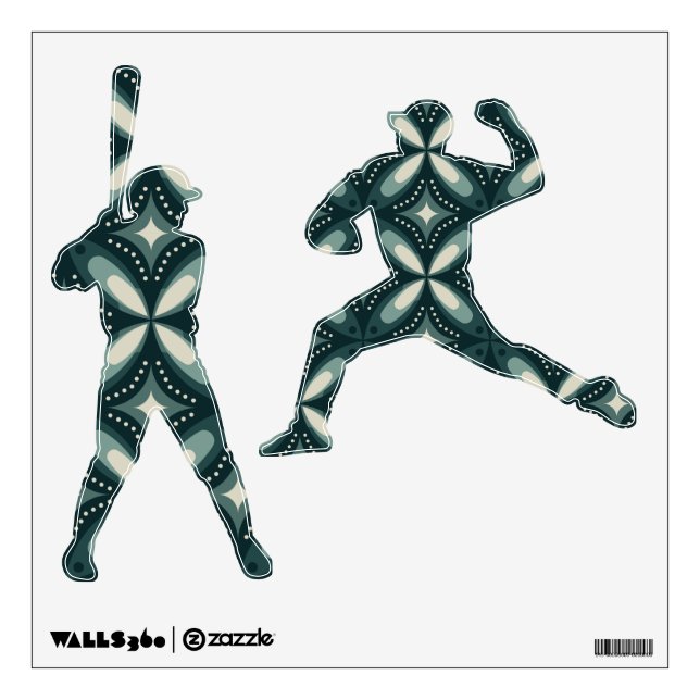 retro green shapes wall decal (Front)