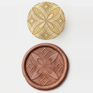 retro green shapes wax seal stamp