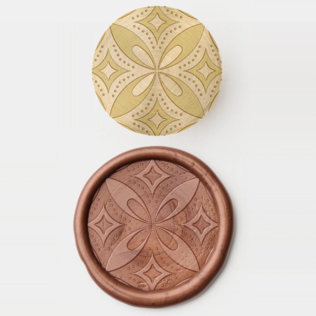 retro green shapes wax seal stamp (Stamped)