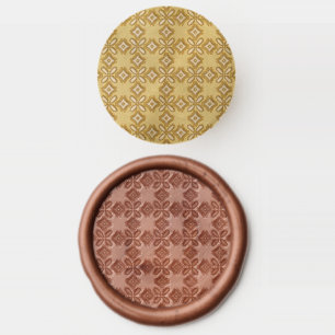 retro green shapes wax seal stamp