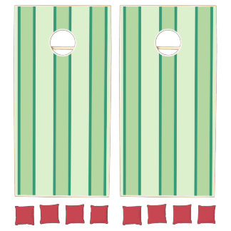 Retro Green Striped Cornhole Set