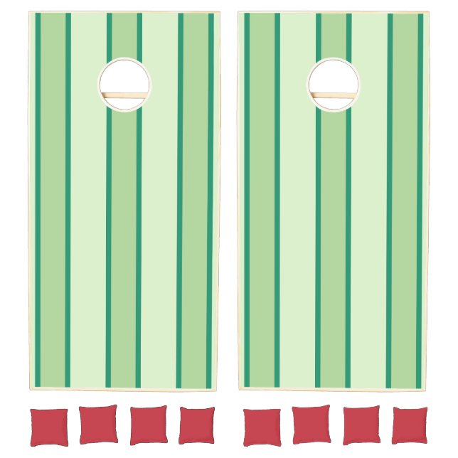 Retro Green Striped Cornhole Set (Set)