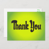 Retro Green Thank You Ombre Lime Postcard | Zazzle