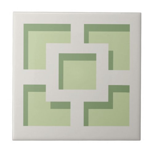 Retro Green Trellis Ceramic Tile