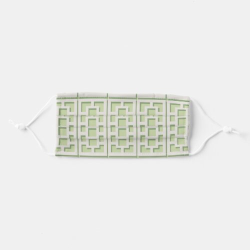 Retro Green Trellis Cloth Face Mask w Filter Slot