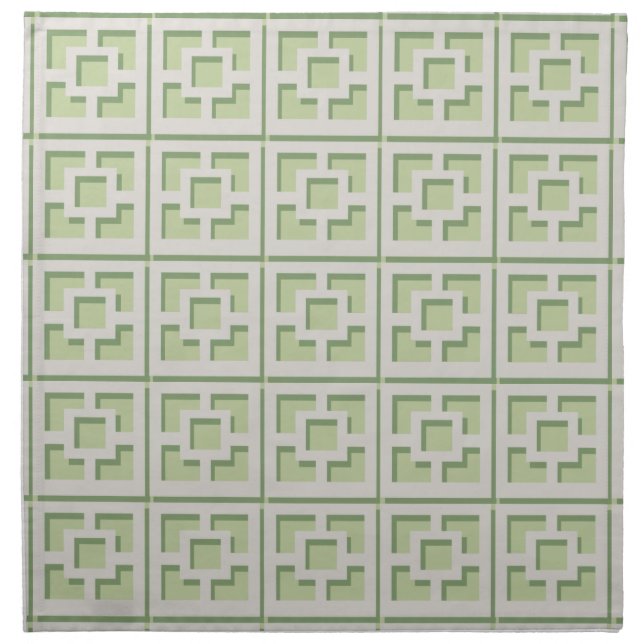 Retro Green Trellis Cloth Napkin (Front)