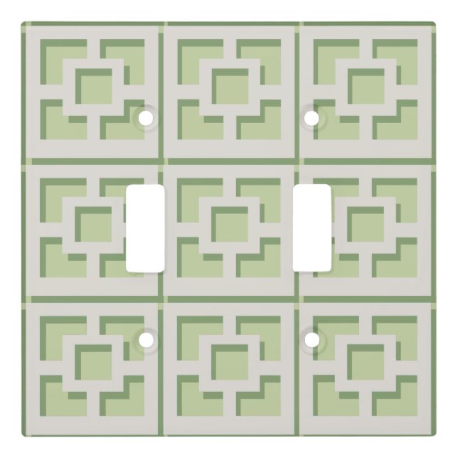 Retro Green Trellis Light Switch Cover (Front)