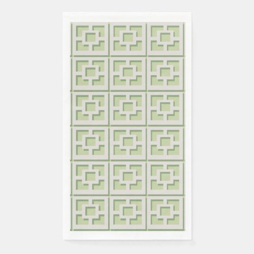 Retro Green Trellis Paper Napkin