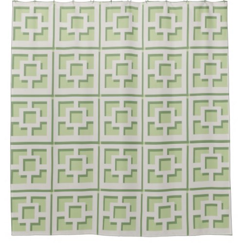 Retro Green Trellis Shower Curtain