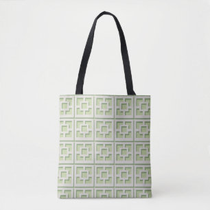 Retro Green Trellis Tote Bag
