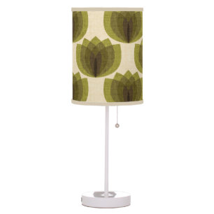 Retro green tulip flowers table lamp