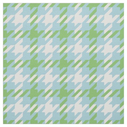 Retro green turquoise houndstooth plaid pattern fabric