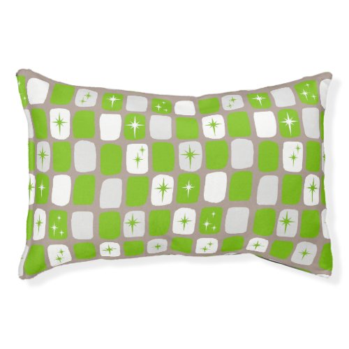 Retro Green  White Starburst Dog Bed