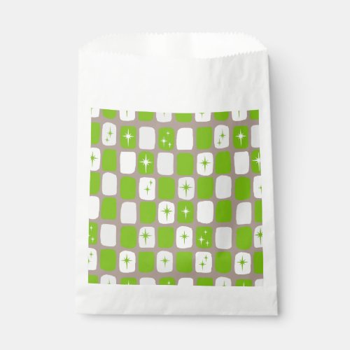 Retro Green  White Starburst Favor Bags