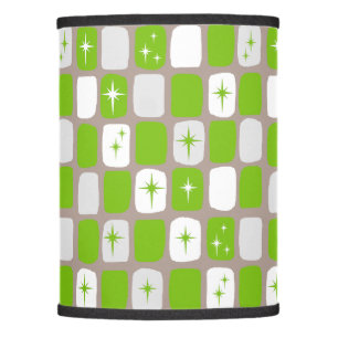 Retro Green & White Starburst Lamp Shade