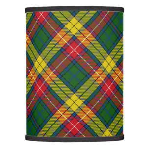 Retro Green Yellow Red Plaid Diagonal  Lamp Shade