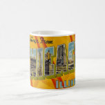 Retro Greeting from Chicago  Coffee Mug<br><div class="desc">Very colorful retro postcard greeting for Chicago repurposed on a mug.</div>
