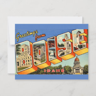 Retro Greetings from Boise Postcard