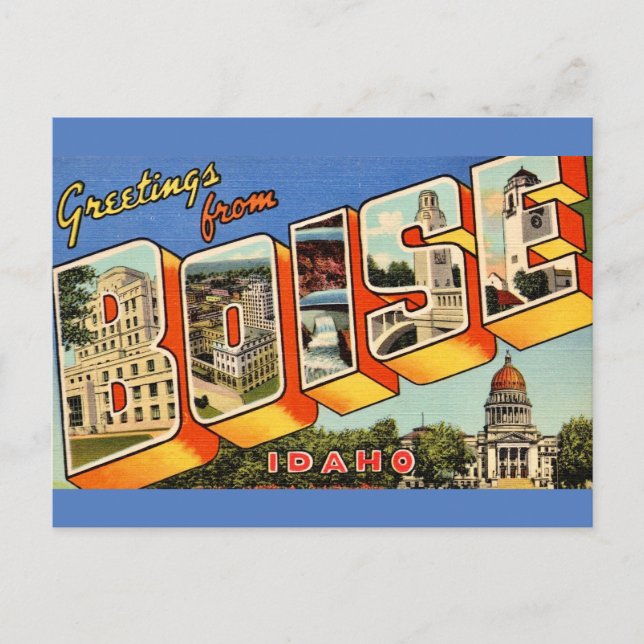  Retro Greetings from Boise Postcard (Front)