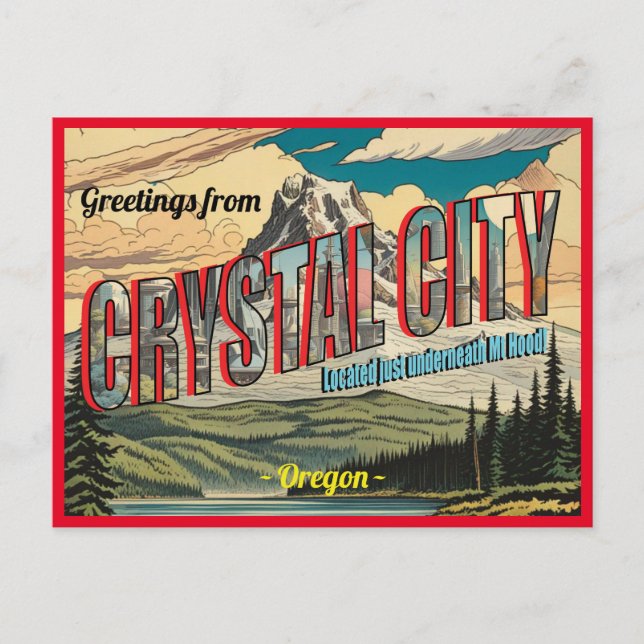 Retro Greetings From Crystal City Postcard (Front)