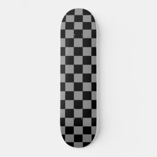 Retro Grey and Black Checker Skateboard Deck