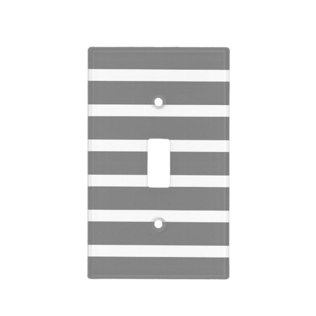 Retro GREY Stripes Light Switch Cover (Front)