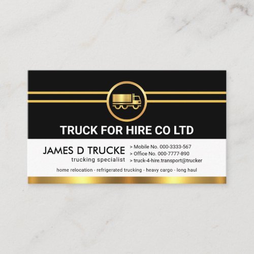 Retro Grey White Layers Trucker Business Card