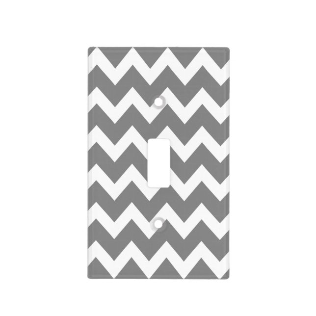 Retro GREY Zig Zag Pattern Light Switch Cover (Front)
