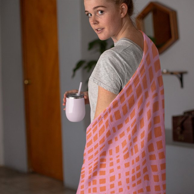 Retro Grid Abstract Pattern Fleece Blanket (Creator Uploaded)