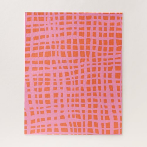 Retro Grid Abstract Pattern Jigsaw Puzzle