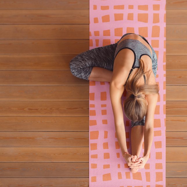 Retro Grid Abstract Pattern Yoga Mat (Creator Uploaded)