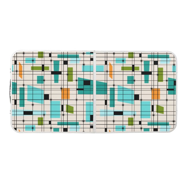 Retro Grid and Starbursts Pong Table (Top)