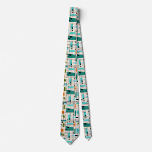 Retro Grid and Starbursts Tie
