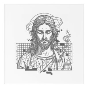 Retro Grid Jesus King Of Kings Revelation 19:16 Acrylic Print