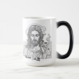 Retro Grid Jesus King Of Kings Revelation 19:16 Color Morph Mug