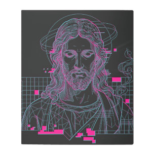 Retro Grid Jesus King Of Kings Revelation 19:16 Metal Print