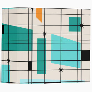 Retro Grid & Starbursts Binder