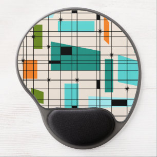Retro Grid & Starbursts Gel Mousepad