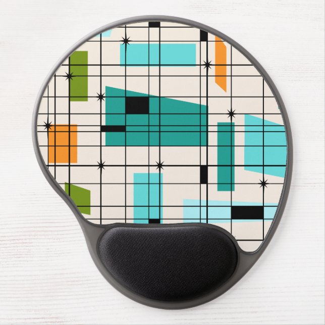 Retro Grid & Starbursts Gel Mousepad (Front)