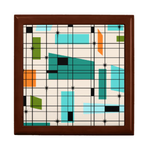 Retro Grid & Starbursts Gift Box