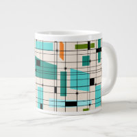 Retro Grid & Starbursts Jumbo Mug