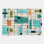 Retro Grid &amp; Starbursts Kitchen Towel