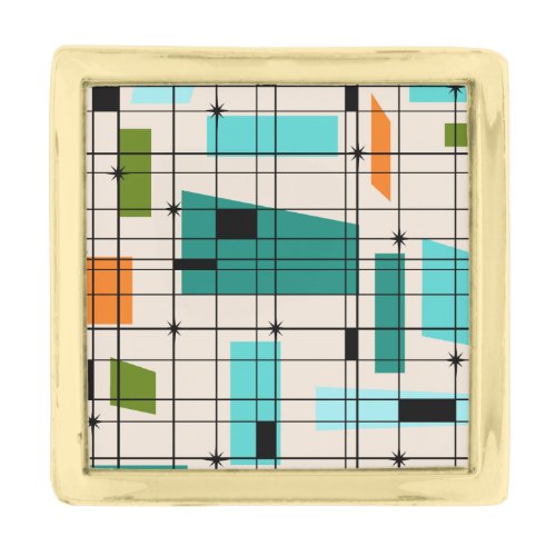 Retro Grid  Starbursts Lapel Pin