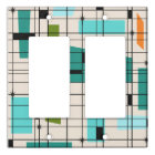 Retro Grid & Starbursts Light Switch Cover