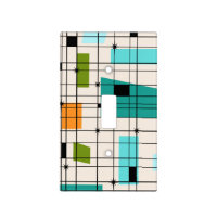 Retro Grid & Starbursts Light Switch Cover