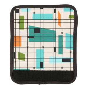 Retro Grid & Starbursts Luggage Handle Wrap